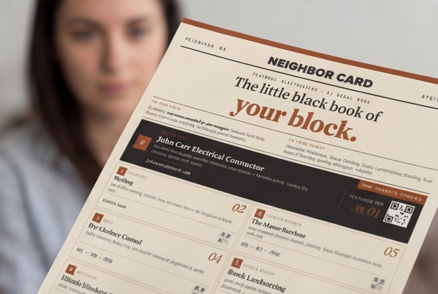 Homeowner holding NeighborCard